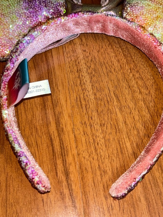 Disney x Tokyo Disneyland Pink Sequin Mickey Minnie Mouse Ears Headband Japan Tokyo Disney-Resort Minnie Mouse Pink Sequin Bow Ears  main image 4